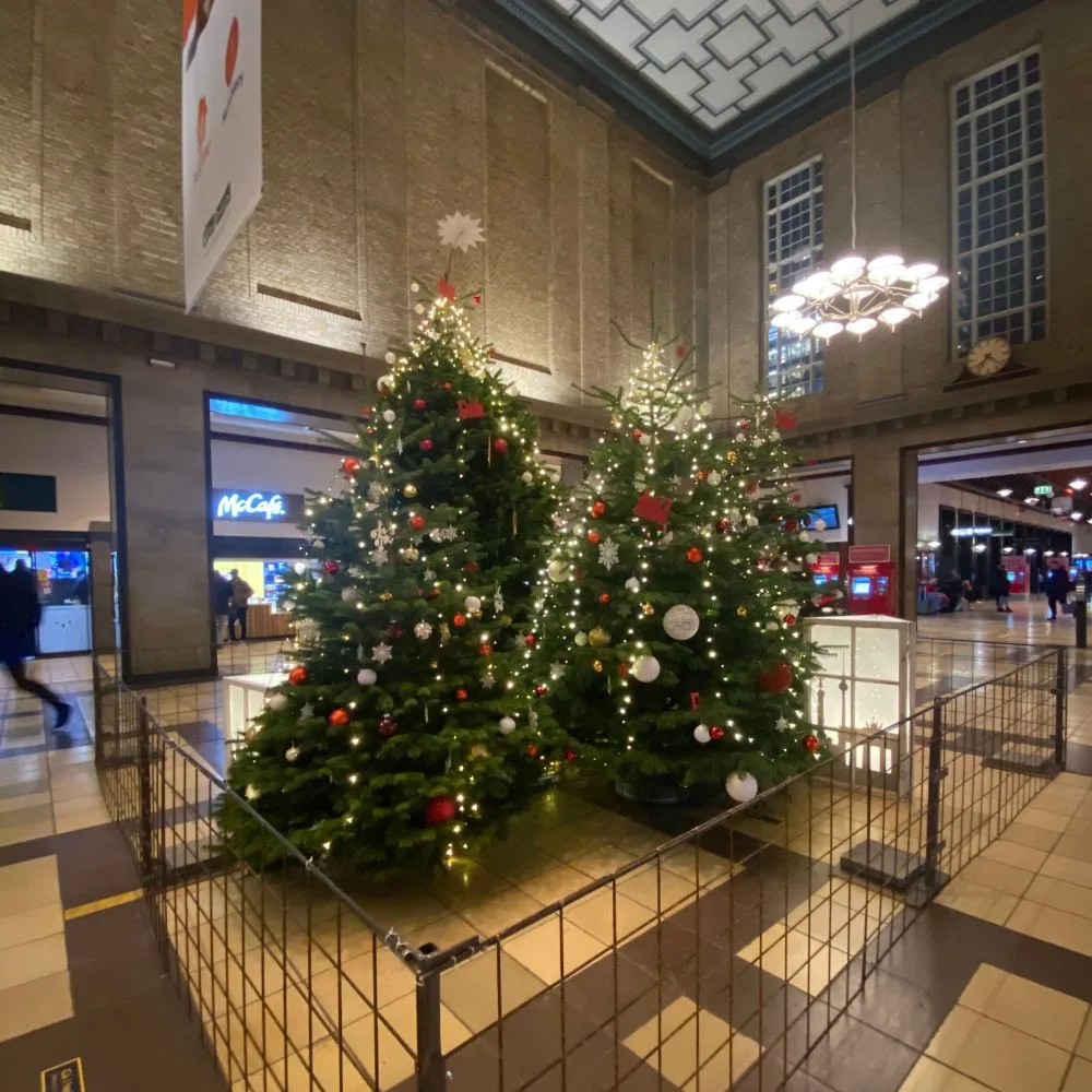 Pyntet juletræ fra TreeTime – Aarhus